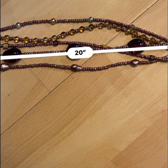 Stunning Multilayered Beaded Natural Stone Necklace with Toggle Clasp Closure - Picture 12 of 14